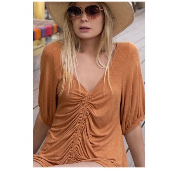 RELAXED knit top w/ Adjustable Tie Front - Picture 1 of 16
